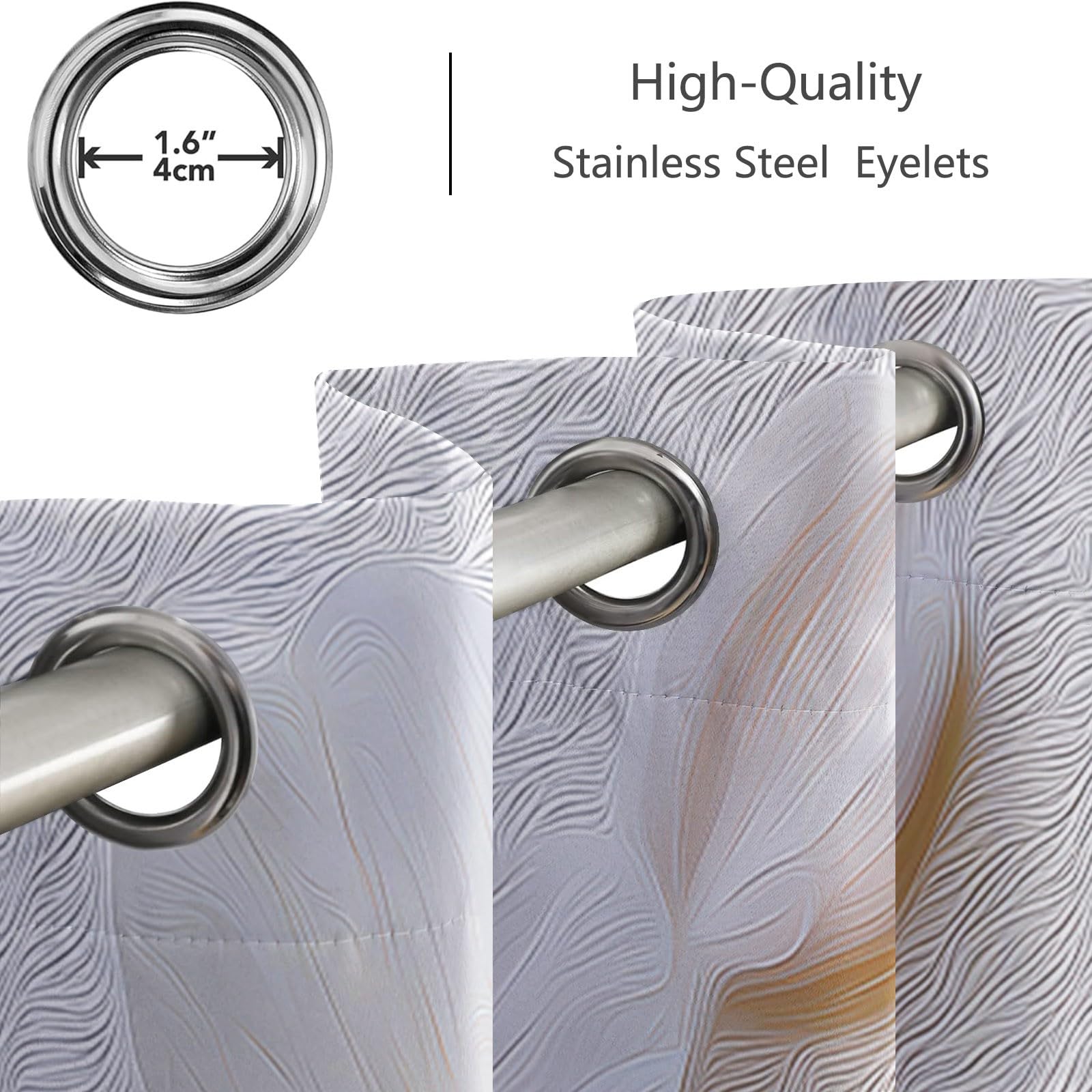 Cortinas opacas, color blanco, 116 x 183 cm, 2 paneles
