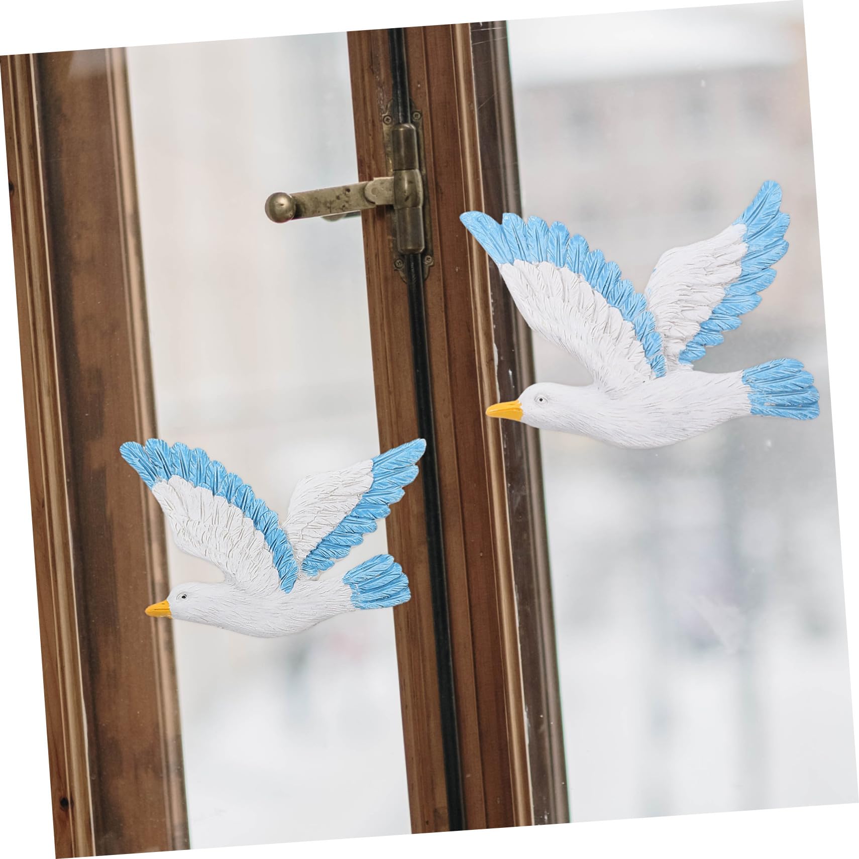Baluue 3pezzi Gocce di Uccelli Appese Gabbiani in Resina Uccelli da Parete Ciondolo Decorativo per Casa Gabbiani di Appesi da Parete Appesi Blu Destra