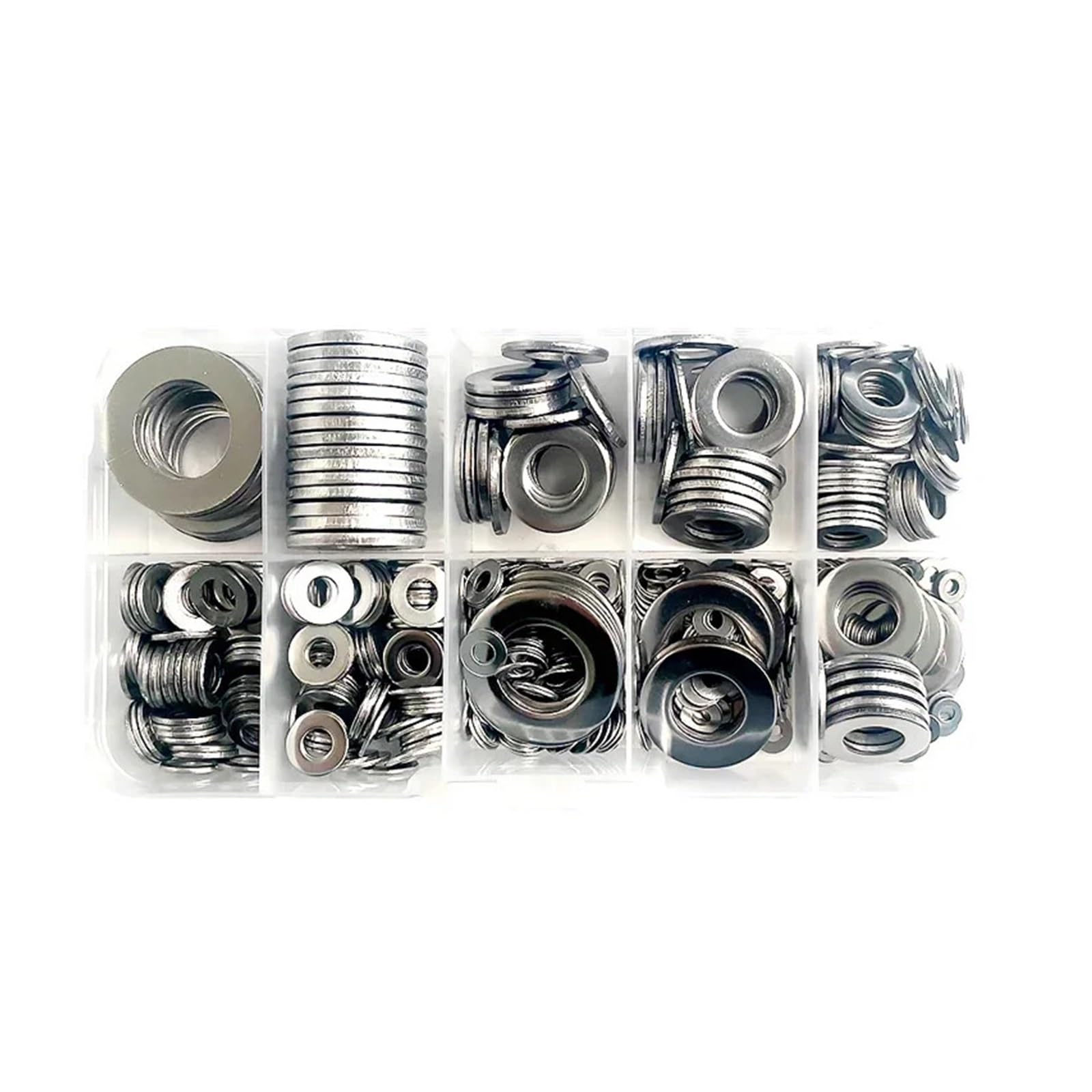 580 teile/schachtel 304 Edelstahl Dichtung Flache Wafer Scheibe M2 M 2,5 M3 M4 M5 M6 M8 M10 M12(5 BOXES)