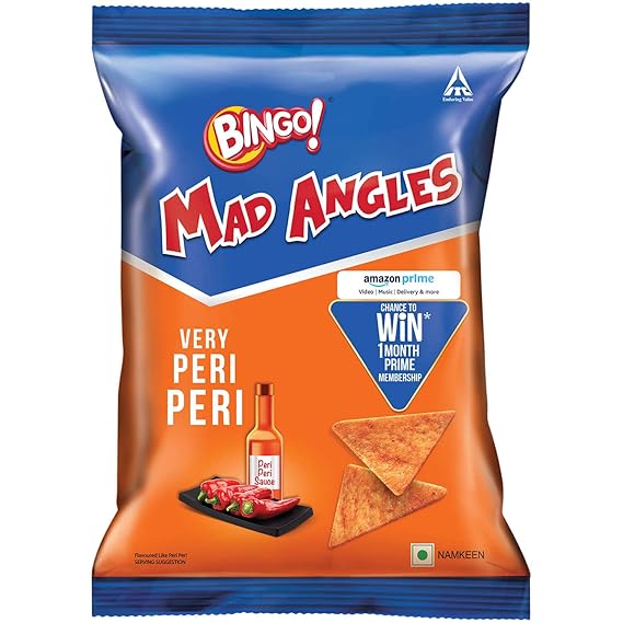 Bingo! Mad Angle Very Peri Peri,66g Pack, CornBased Spicy Crunchy