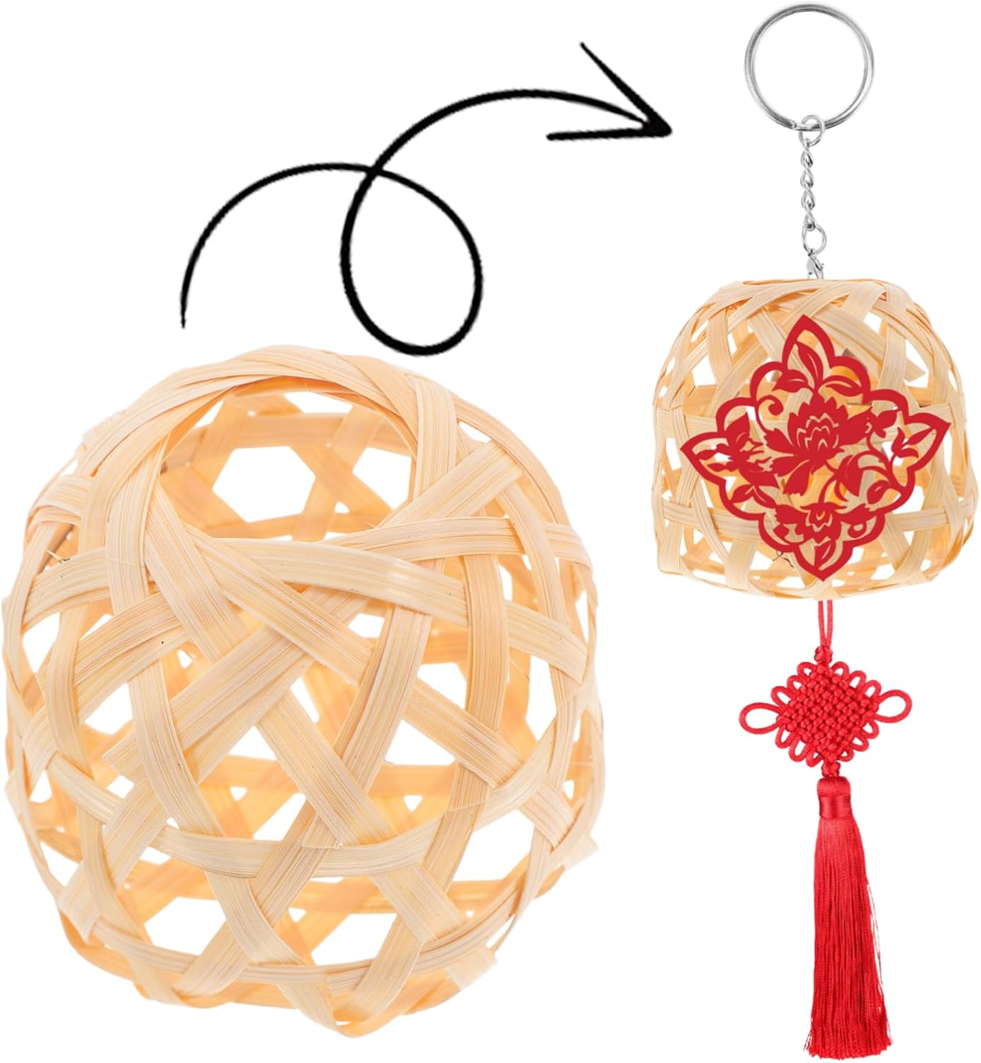 jojofuny 6pcs Miniature Woven Lanterns for DIY Decor Handmade Light Shades Small Lantern Decorations for Home and Wedding Events