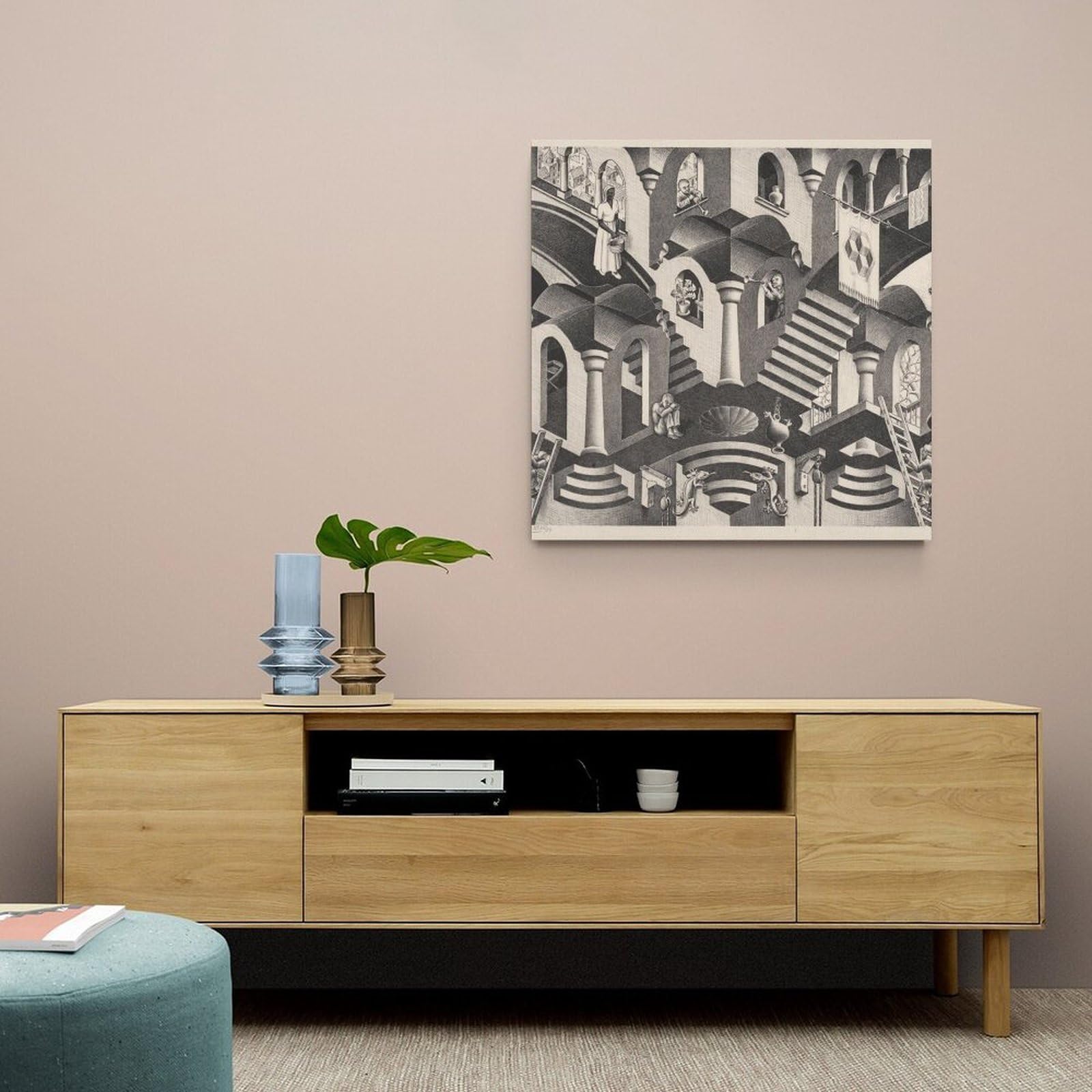MC Escher Artists Works - Poster concavo e convesso stampato su tela, decorazione per la casa, decorazione per la casa, 70 x 70 cm