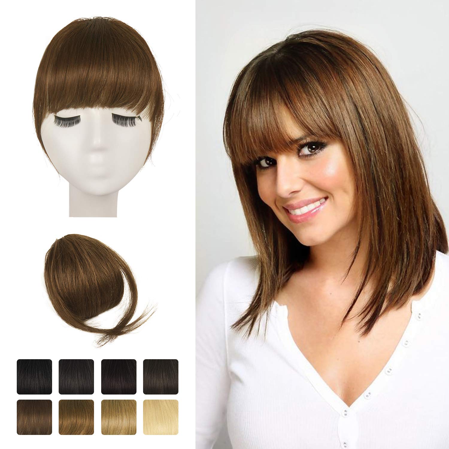 Buy BARSDAR Clip in Fringe Human Hair 100 Real Hair Fringe Extensions