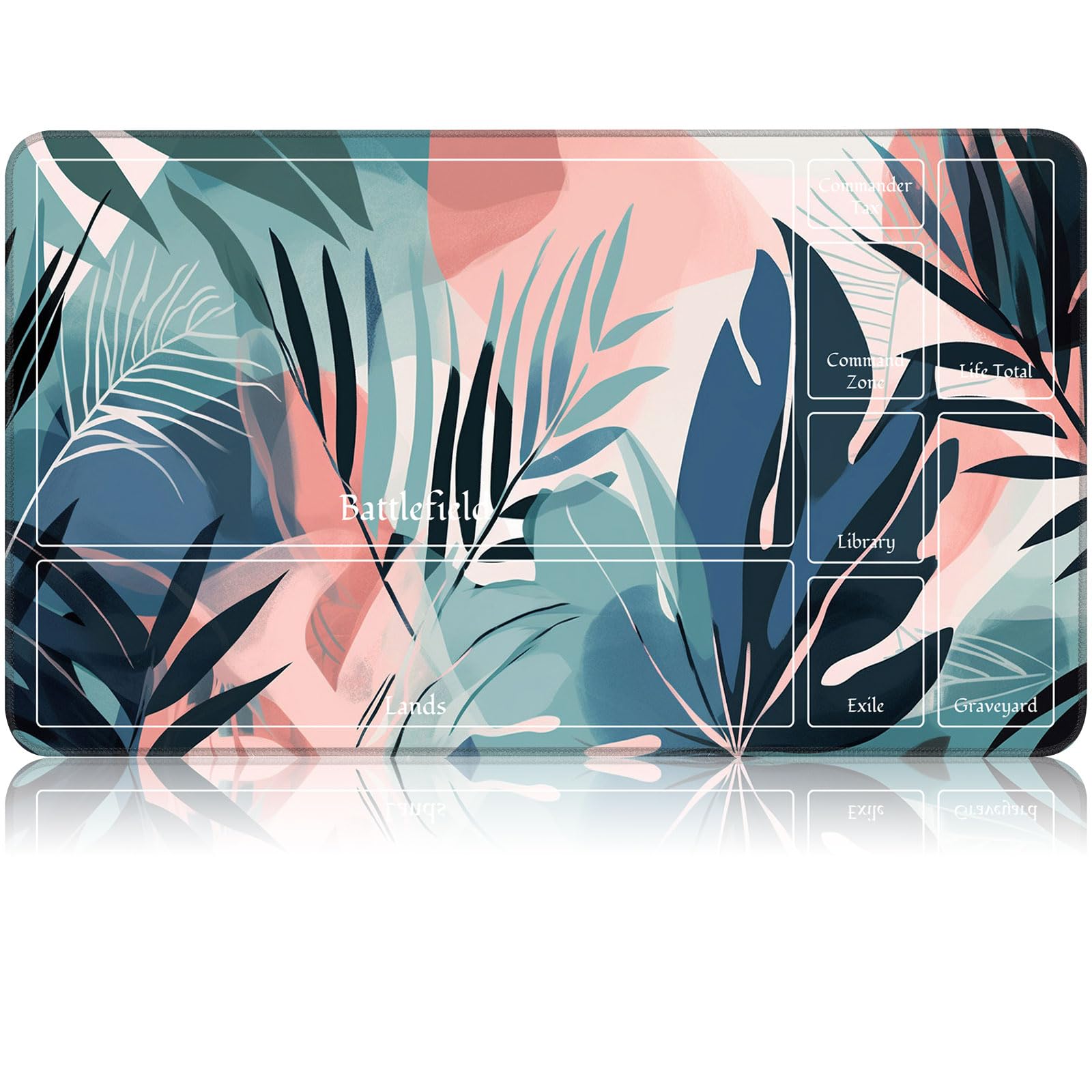 for MTG Game Playmat, for Magic TCG Rubber Play mat,Tabletop Card Playmats with Smooth Surface,Trading Card Inked Game Mat with New Zones,Battle Game,Leaf Puzzle