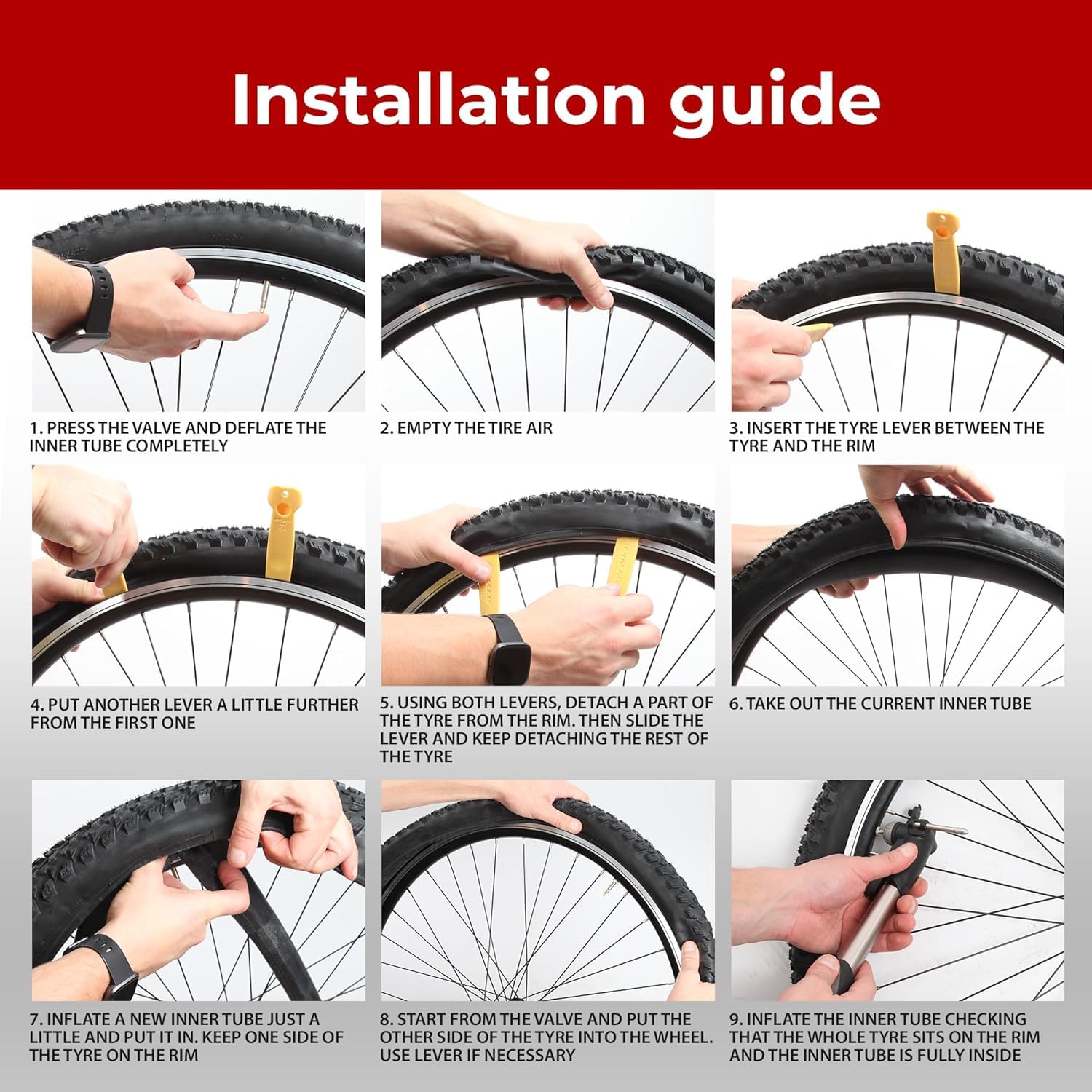 Fincci Camera d'Aria 27.5 x 1,95-2,125 Pollici - Coppia Camera d Aria MTB 27.5 Schrader Valvola Interna 48mm - Camere d'Aria per Strada, MTB Montagna Ibrida Bici Bicicletta - Confezione da 2