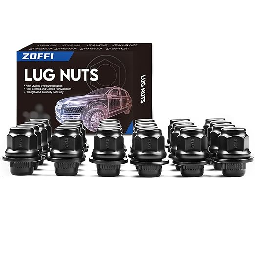 ZOFFI 24pcs M12x1.5 Lug Nuts Black OEM Factory Style