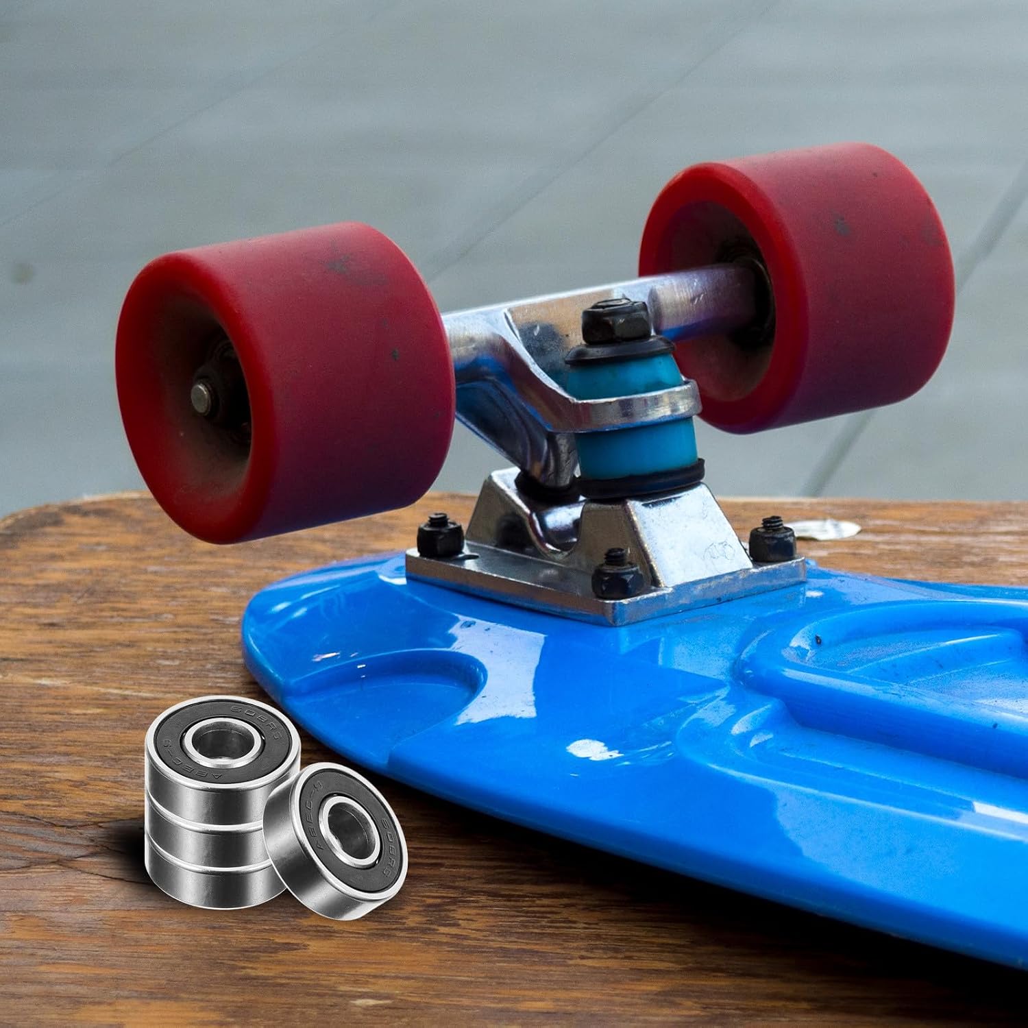 Levemolo 8pcs 608rs Rubber Shielded Carbon Steel Skateboard Bearings Sturdy Metal Wheel Bearings for Skateboards Longboards and Fingerboards