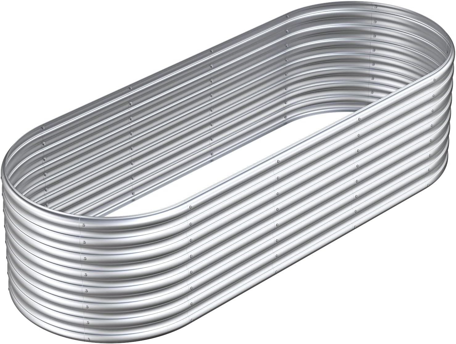 FRIZIONE 8x3x2FT Galvanized Metal Raised Garden Bed for