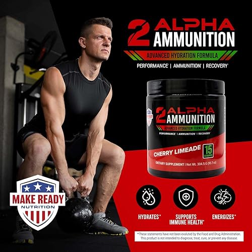 Miniatura 5 de 2ALPHA Ammunition Cherry Limeade - 10.74 oz  Polvo de hidratación, polvo de bebida energética y suplemento de apoyo inmunológico para deportes de