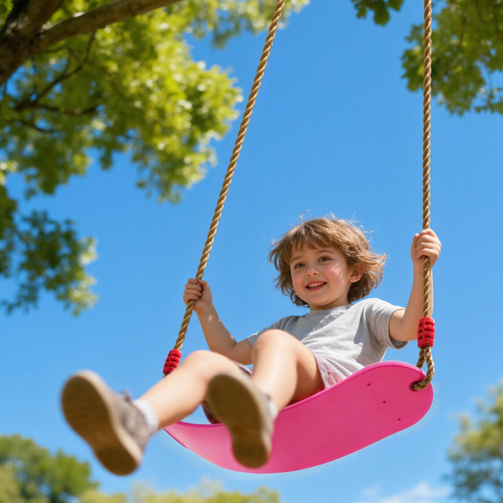 EXTSUD Altalena elastica per bambini, colore EVA, morbida, altalena a U, portata fino a circa 150 kg, parco giochi per esterni, altalena (Eva rosa)