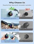 Shower Speaker Bluetooth Waterproof Portable: 360° Surround Sound, IPX7 Suction Cup Removable with Vacuum Exhaust Knob, 2 in 1, RGB Lights, BT6.0, TWS, Pool/Beach/Kayak, Gifts for Adults Teens - Black