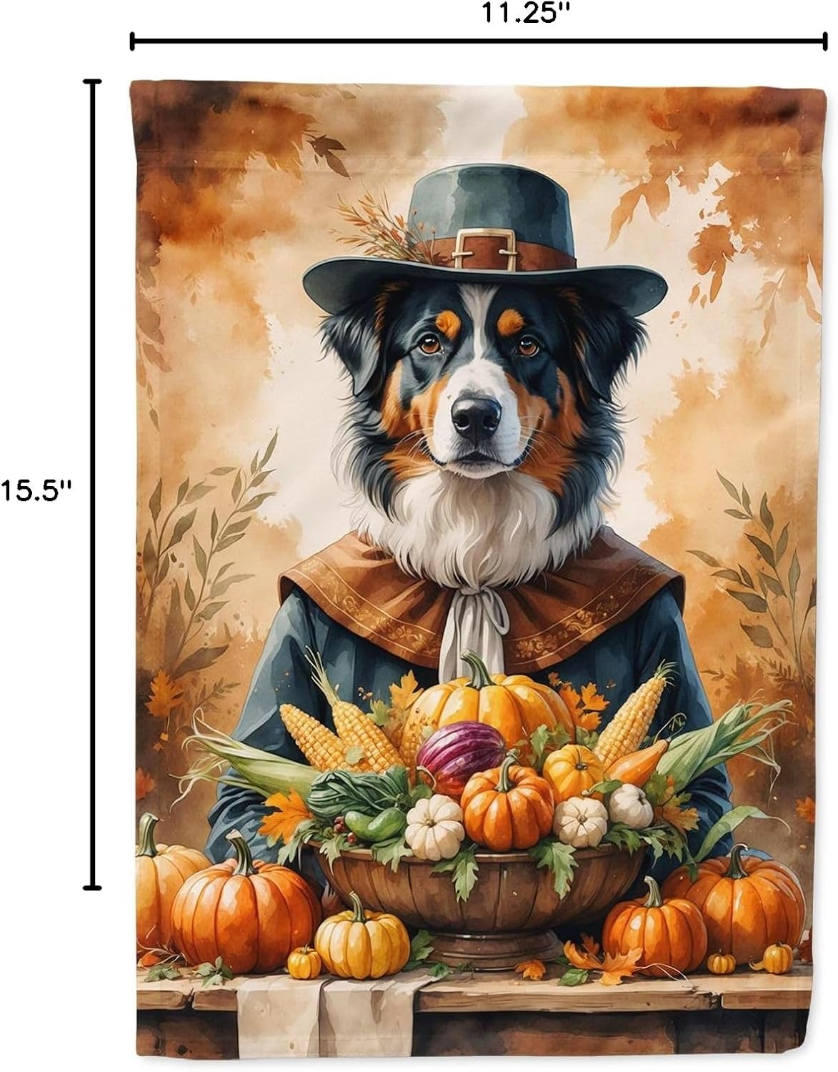 Caroline's Treasures Australian Shepherd Thanksgiving Garden Flag Mailbox Flag Decorative Yard Flag Banner Outside Patio Artwork Yard Flower Beds, Garden Size, Multicolor