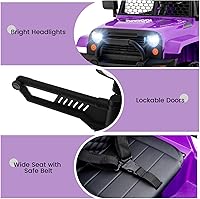 Vista 24 de OLAKIDS Camión de paseo para niños, vehículo eléctrico de 12 V con control remoto, juguete a batería para niños pequeños con 2 velocidades