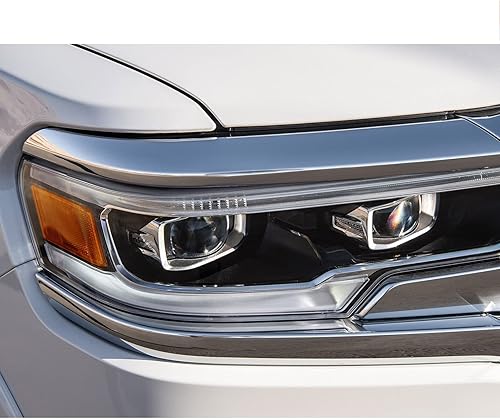 Miniatura 3 de FIONE Para Dodge Ram 1500 LED Conjunto de faros delanteros 2019 2020 2021 2022, cubierta negra con lente de condensador, conjunto de faros