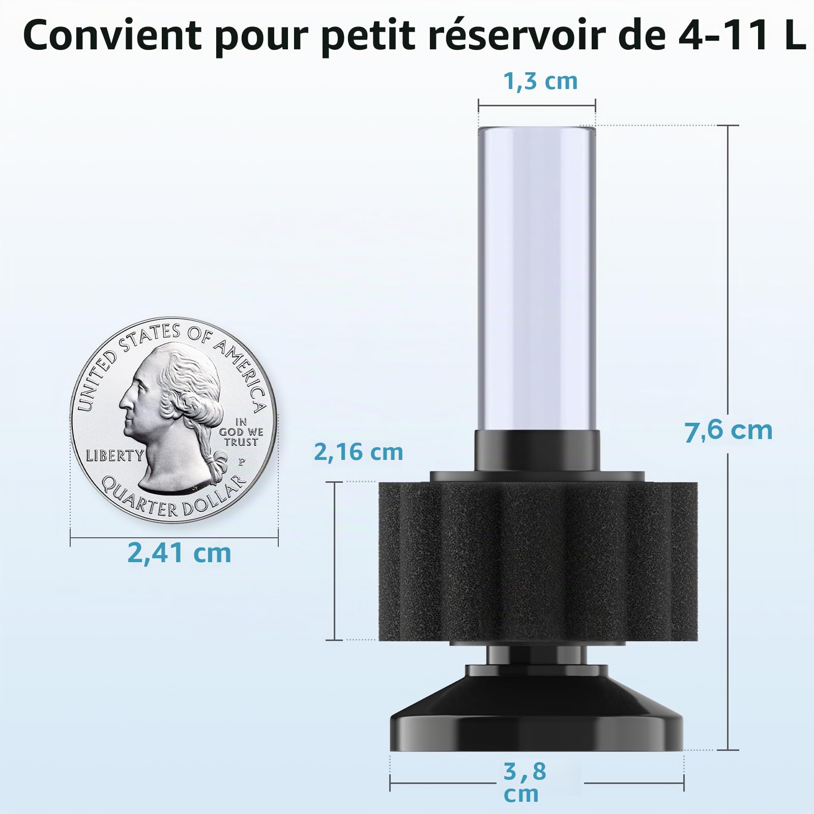 Pawfly Filtre éponge d'aquarium Aquarium Nano Bio Filtre à Éponge Silencieux Betta Kit De Filtre en Mousse pour Crevettes Frites avec Tuyau d'Aération pour Petits Aquariums Jusqu'à 12 litres
