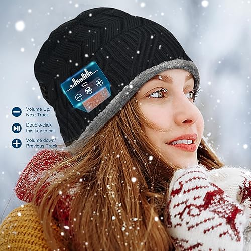 Miniatura 6 de Gorro Bluetooth para rellenar calcetines  Idea de regalo para hombres y mujeres, sombrero musical Bluetooth 5.0 con auriculares para él,