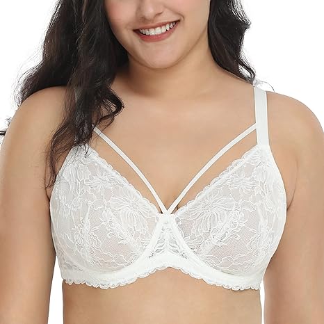 HSIA Minimizer Bra for Women,Unlined Non Padded Lace Sexy Plus Size Bras Full Figure Black Bras