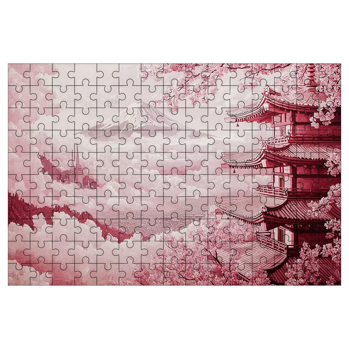 Puzzle 1500 elementów dla dorosłych drewniane Japonia, puzzle krajobraz