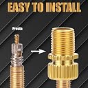 US1984 Brass Presta Valve Adapter, Convert Presta to Schrader Adaptor, Inflate Tire Using Standard Pump or Air Compressor for All Types of Bikes, e-Bikes, e-Scooters, Motocycle and Cars 1pcs gallery image