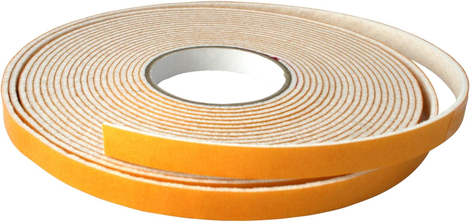 GoodGlides Self adhesive felt tape 20 mm felt tape roll white sold by the metre for furniture and more
