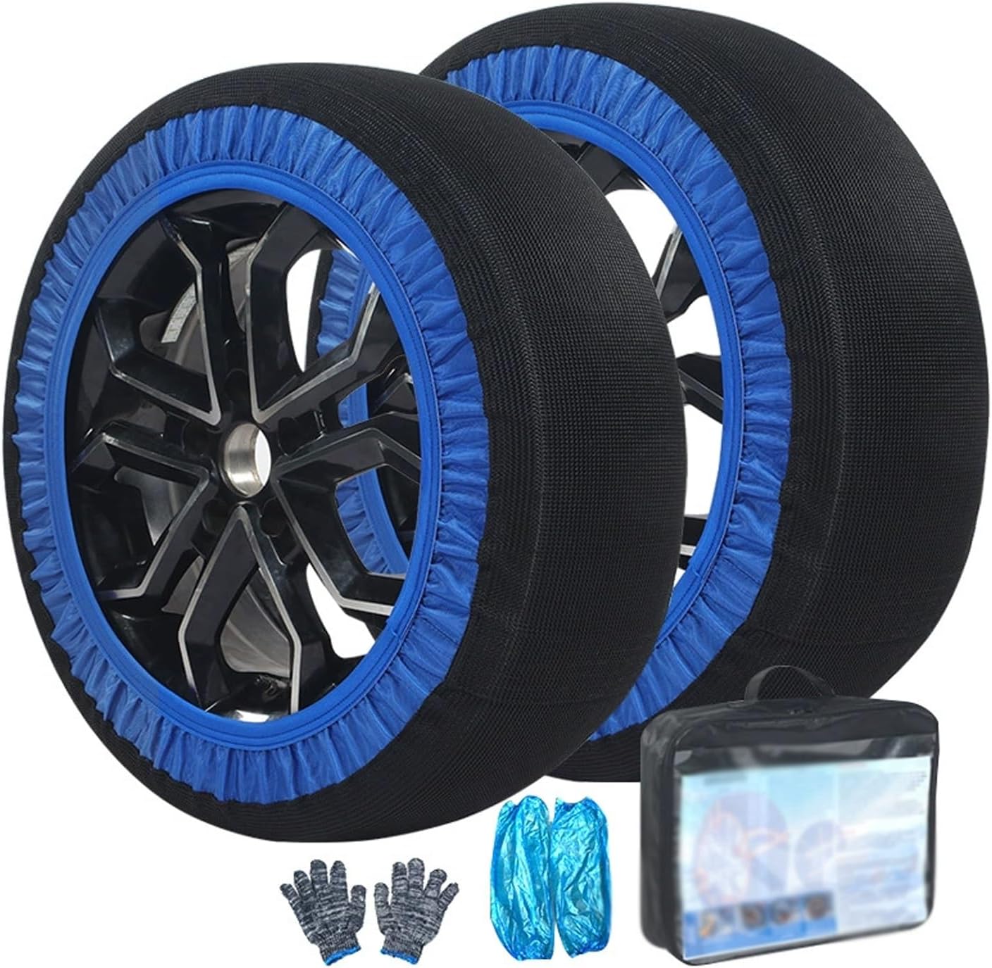 Tire Socks,Snow Socks For Tires, Textile Snow Chains Size L, Compatible With All Tires, Quick To Install With No Tools Required,2 Pack Anti-Slip(265/60R18)