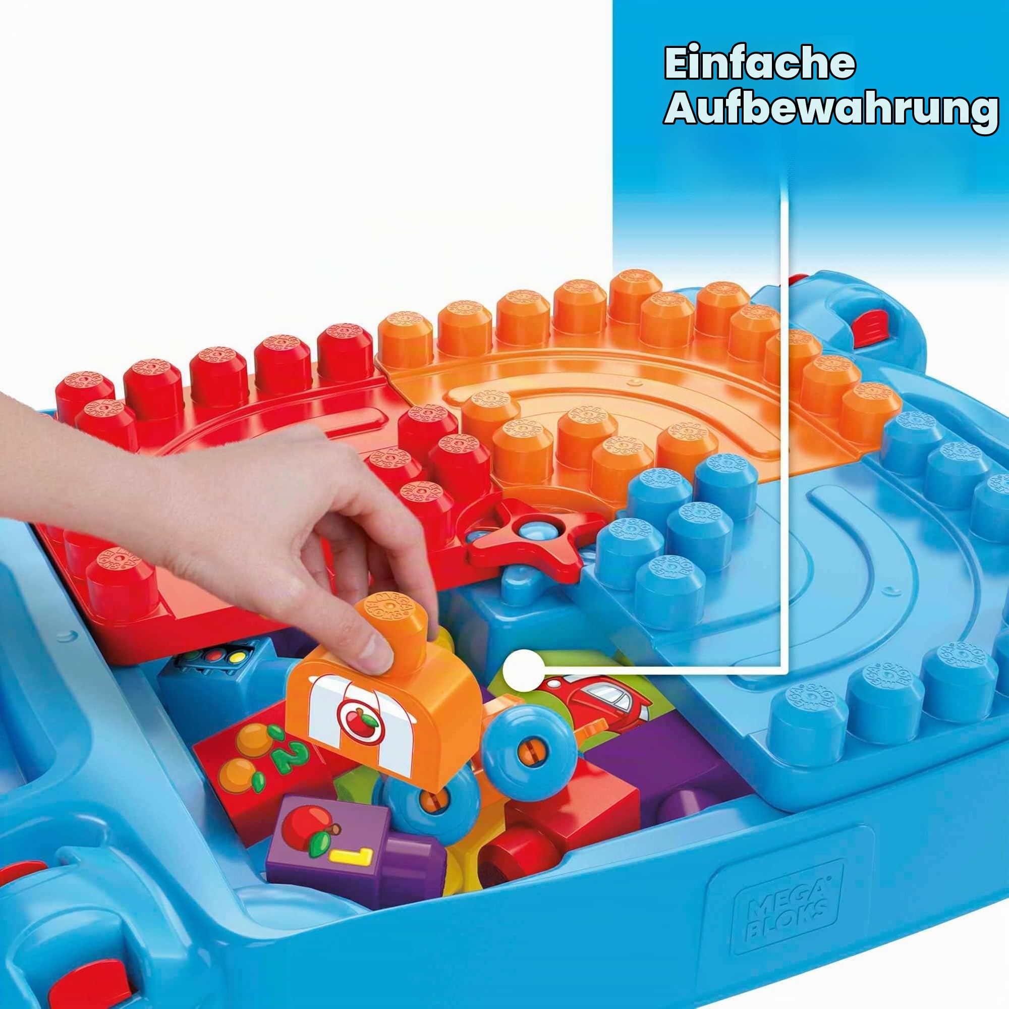 MEGA BLOKS Bauset - Spielend leicht Logik und Zahlen lernen - Spieltisch zum Fördern der motorischen Fähigkeiten, Lernspielzeug für Kleinkinder, FGV05