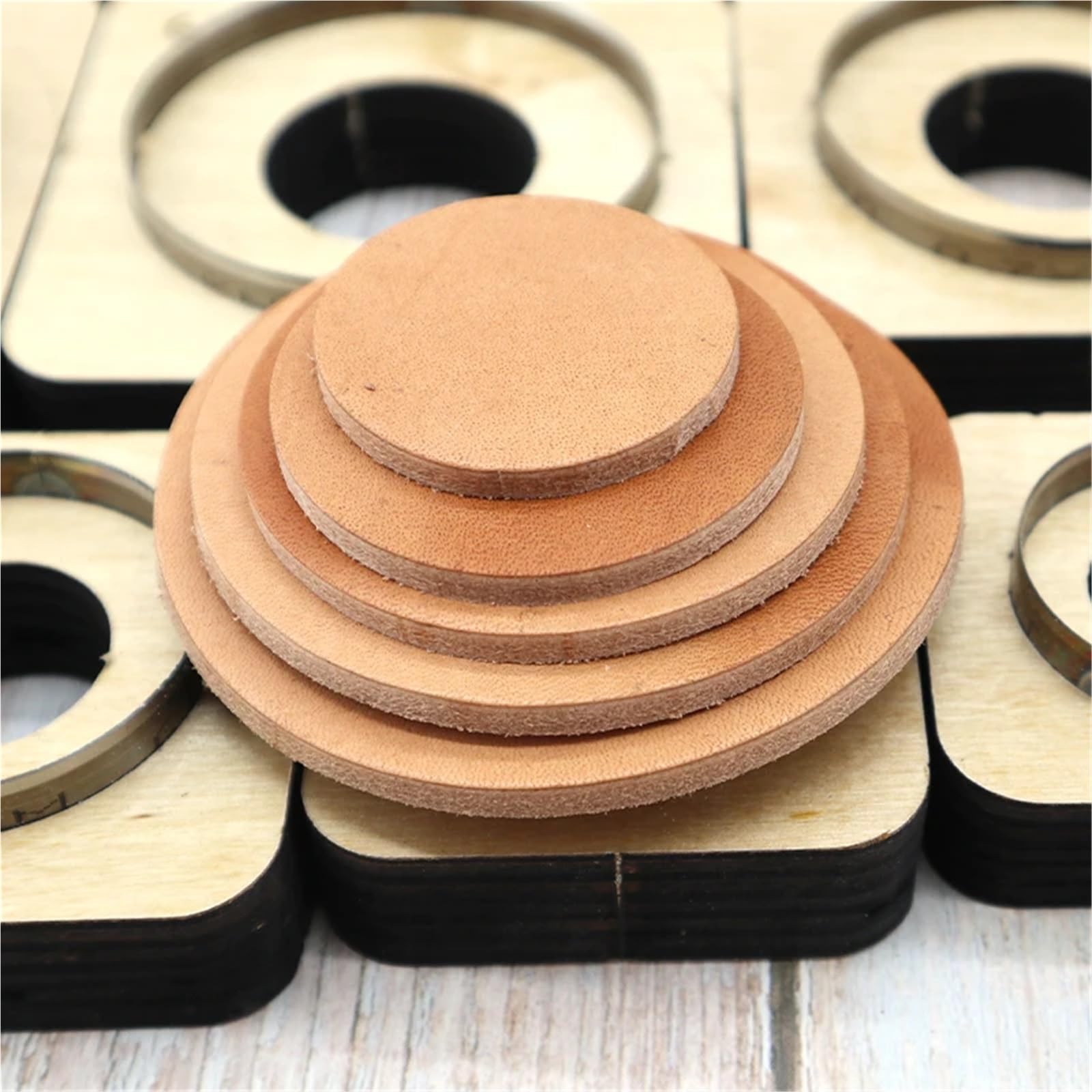 Troquel de corte Circular de hoja de acero japonés Premium for manualidades de PU, papel y silicona, molde cortador redondo duradero, 1 ud.(250mm)