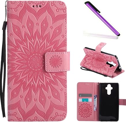 COTDINFOR Huawei Mate 9 Funda Flores Cierre Magn?tico Billetera con Tapa para Tarjetas de C?rcasa Elegante Retro Suave PU Cuero Caso Protectora Case para Huawei Mate 9 Sunflower Pink KT COTDINFOR Huawei Mate 9 Funda Flores Cierre Magn?tico Billetera con Tapa para Tarjetas de C?rcasa Elegante Retro Suave PU Cuero Caso Protectora Case para Huawei Mate 9 Sunflower Pink KT