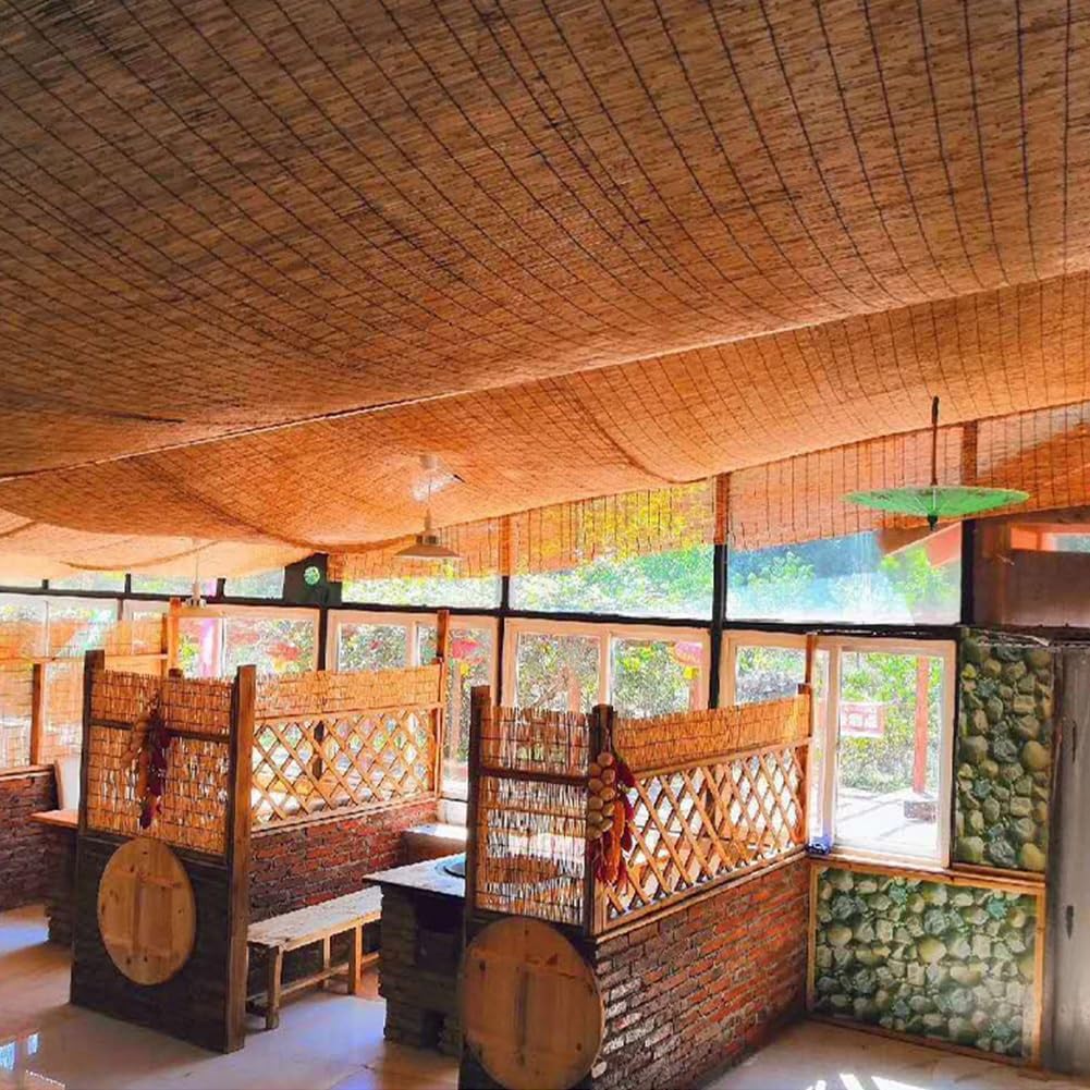Generico Canne di Bambu per Esterno, Naturale Canne Recinzione, Privacy Bamboo Stuoia, Balcone Recinzione in bambù per Giardino Cortile Piscina Terrazza Recinzioni Decorative(80 * 800cm)