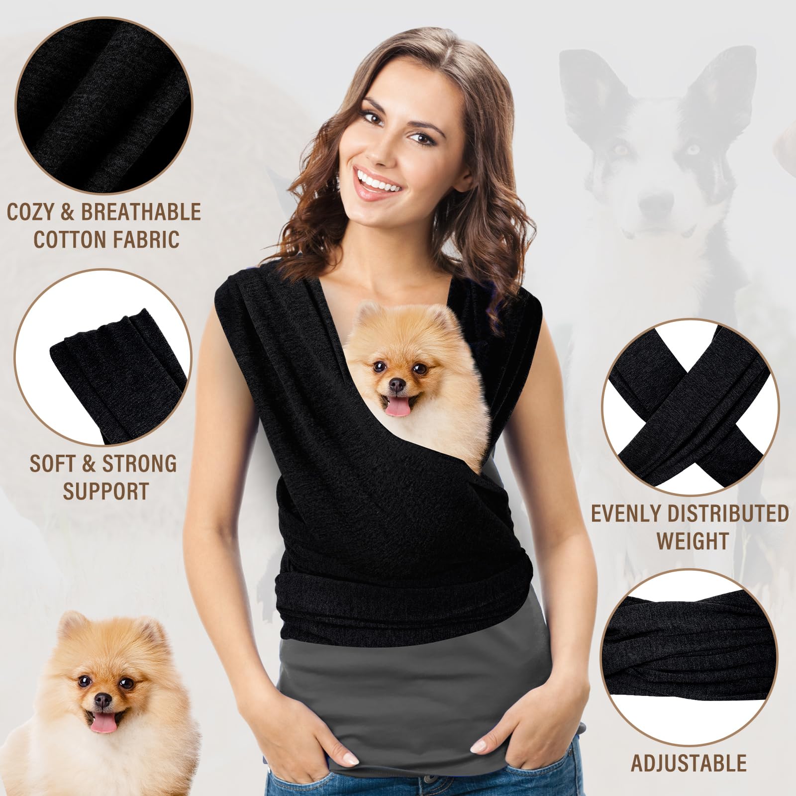 Baby Hip Carrier Clysee s, Front Facing Dog Sling, Cat Wrap - Main Image