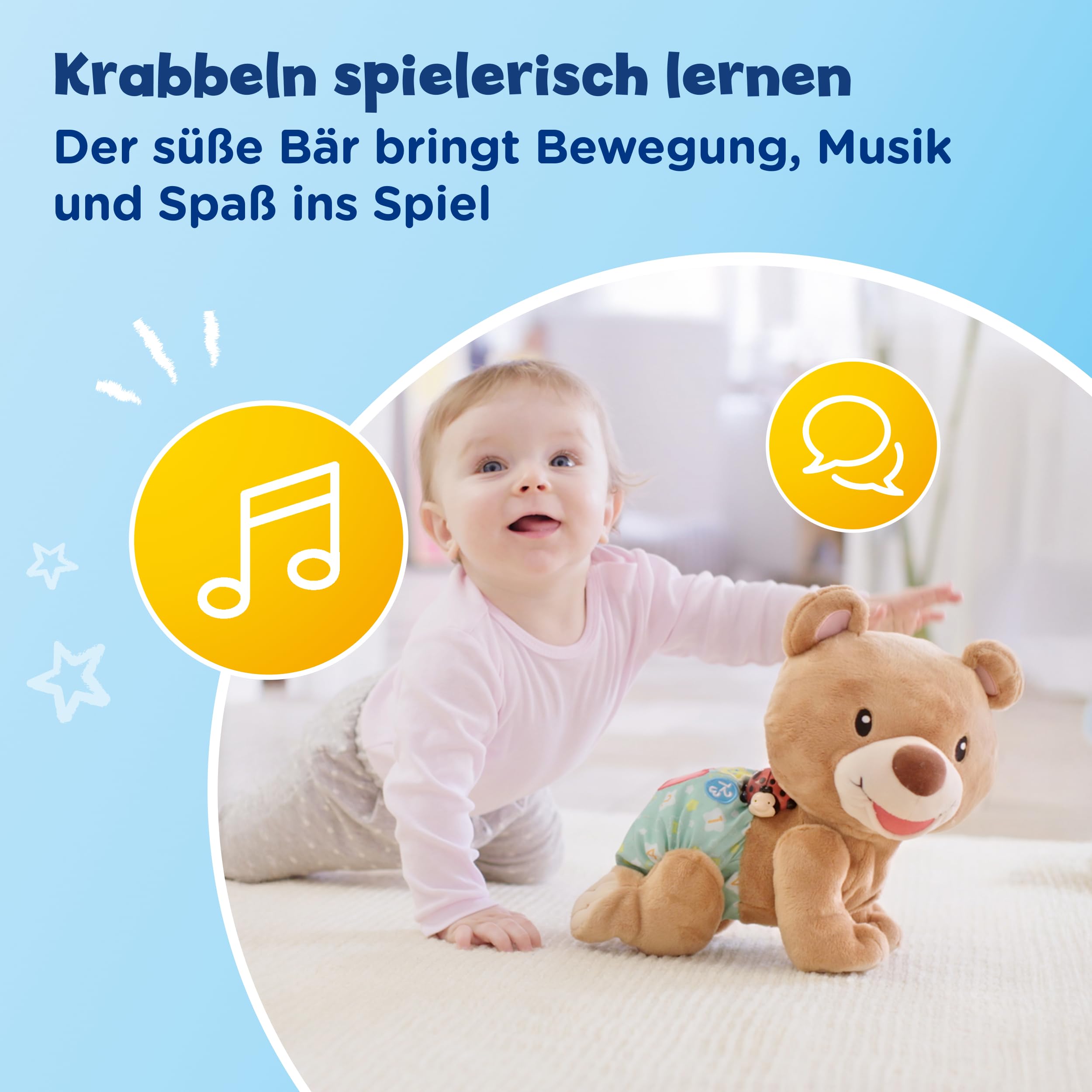 VTech Krabbel-mit-Mir-Bär - Interaktives Plüschtier Krabbelhilfe
