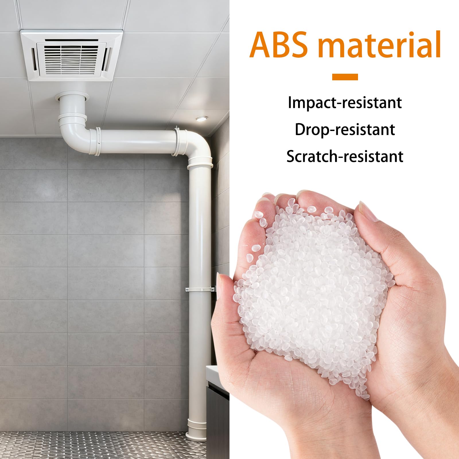 Clapet pour conduits de hotte aspirante, Clapet anti-retour unidirectionnel en PVC blanc, amortisseur de conduit ligne 80 à 200mm(125mm)