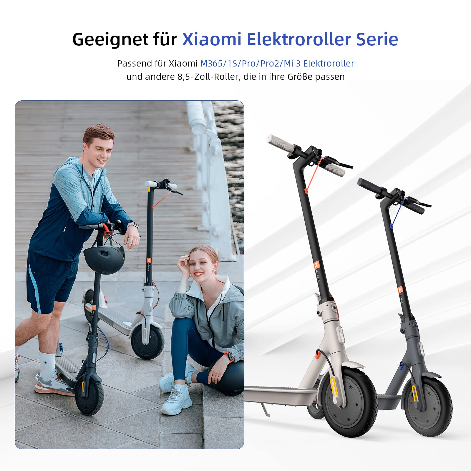 ulip Roue Solide 9,5 x 2 Pouces pour Xiaomi M365 Pro Pro2 1S MI3 Lite Trottinette Electrique Anti Dérapant Anti Crevaison Avant/Arrière Roue