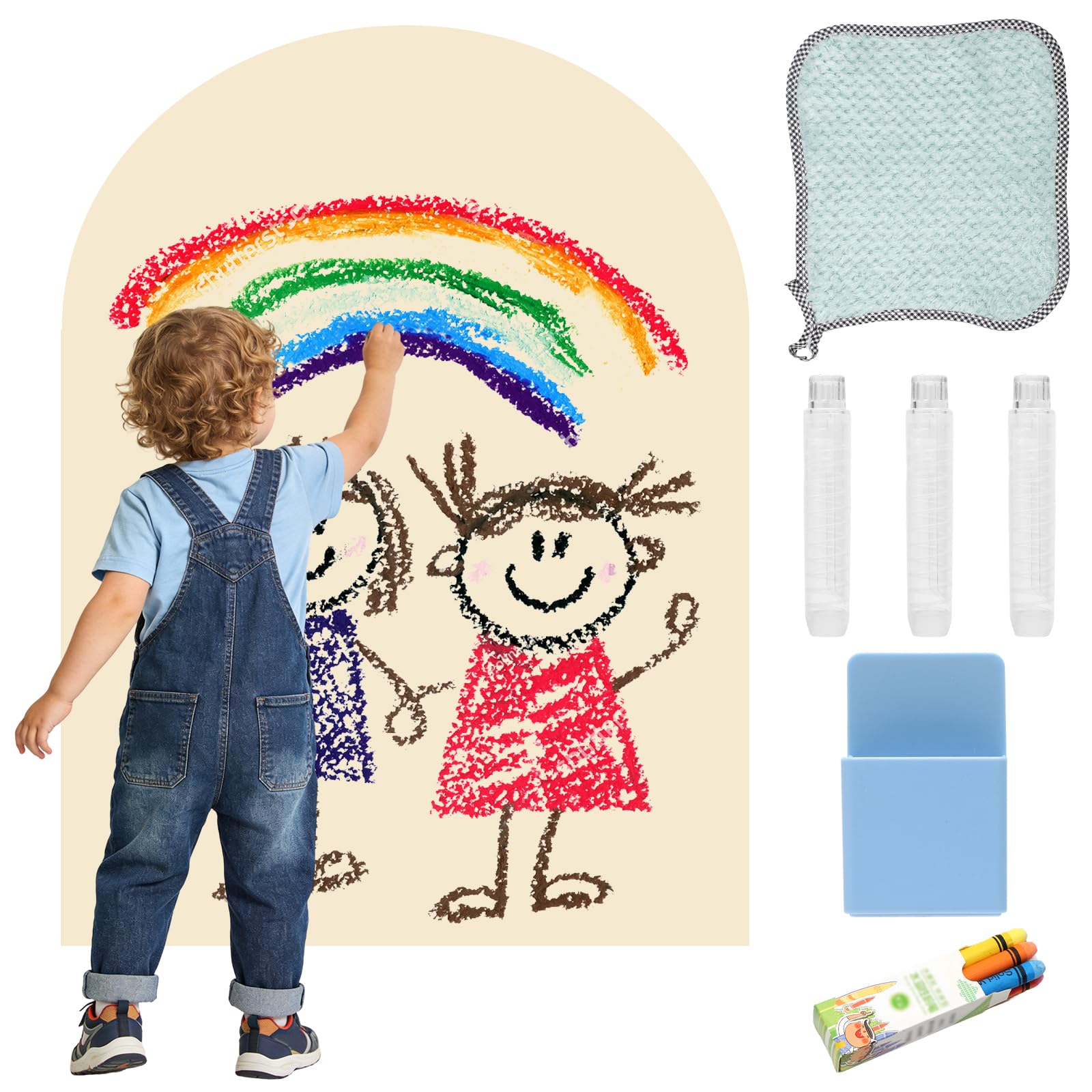 Pizarra Magnética para Niños, Pared Adhesiva Infantil 80x100cm con Tiza, Borrable Pizarra Magnetica, para Decoración para Habitaciones Infantiles, Colegio,Oficina (Blanco Marfil)