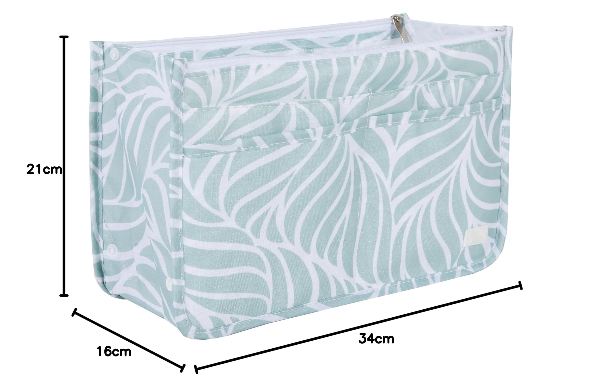 Periea 'Signature' Luxury Handbag Organiser Insert - 3 Sizes - (Seafoam Waves, Large) — view 10