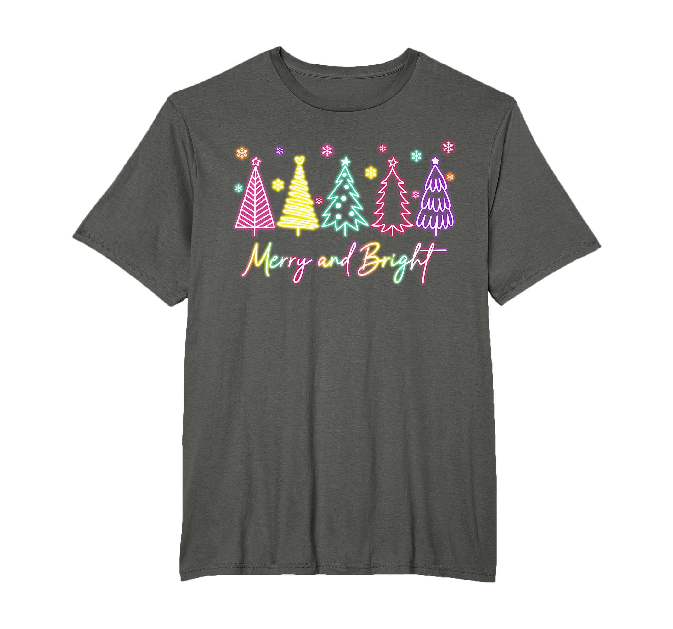 Merry Christmas Bright Christmas Tree Light Colorful Glowing T-Shirt