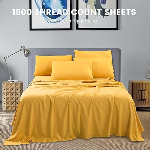 Miniatura 8 de Bedlifes Juego de sábanas tamaño Queen, sábanas refrescantes, ultra suaves, sedosas, transpirables, bolsillo profundo, juego de ropa de cama de