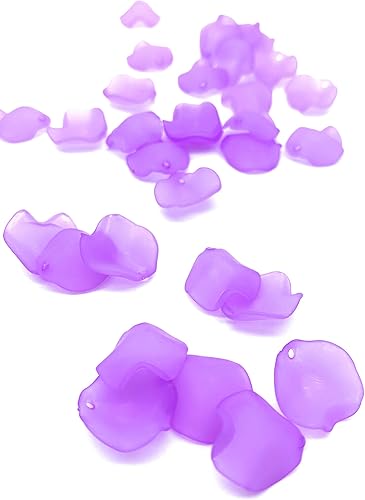 Amazon アクリル ビーズ フェミニンな花びら 30枚 アクセサリー パーツ パープル ビーズ ストーン 通販
