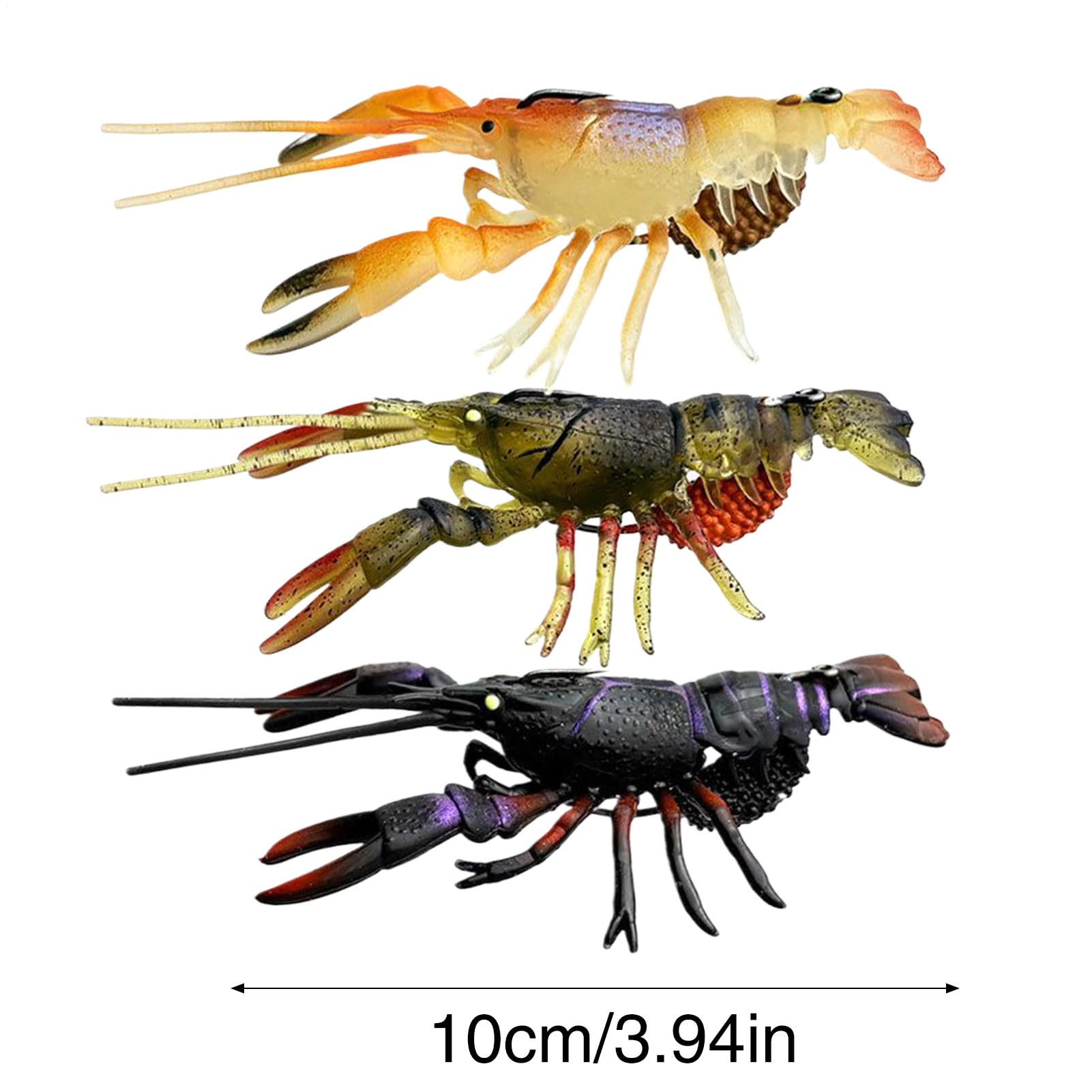 Esca di Gambero | Esca Pesca Jig | 3 Esche morbide Simulazione Esca Nuotatore per Uomini Pesca in Acqua Dolce o Salata Campeggio Avventura All'aperto
