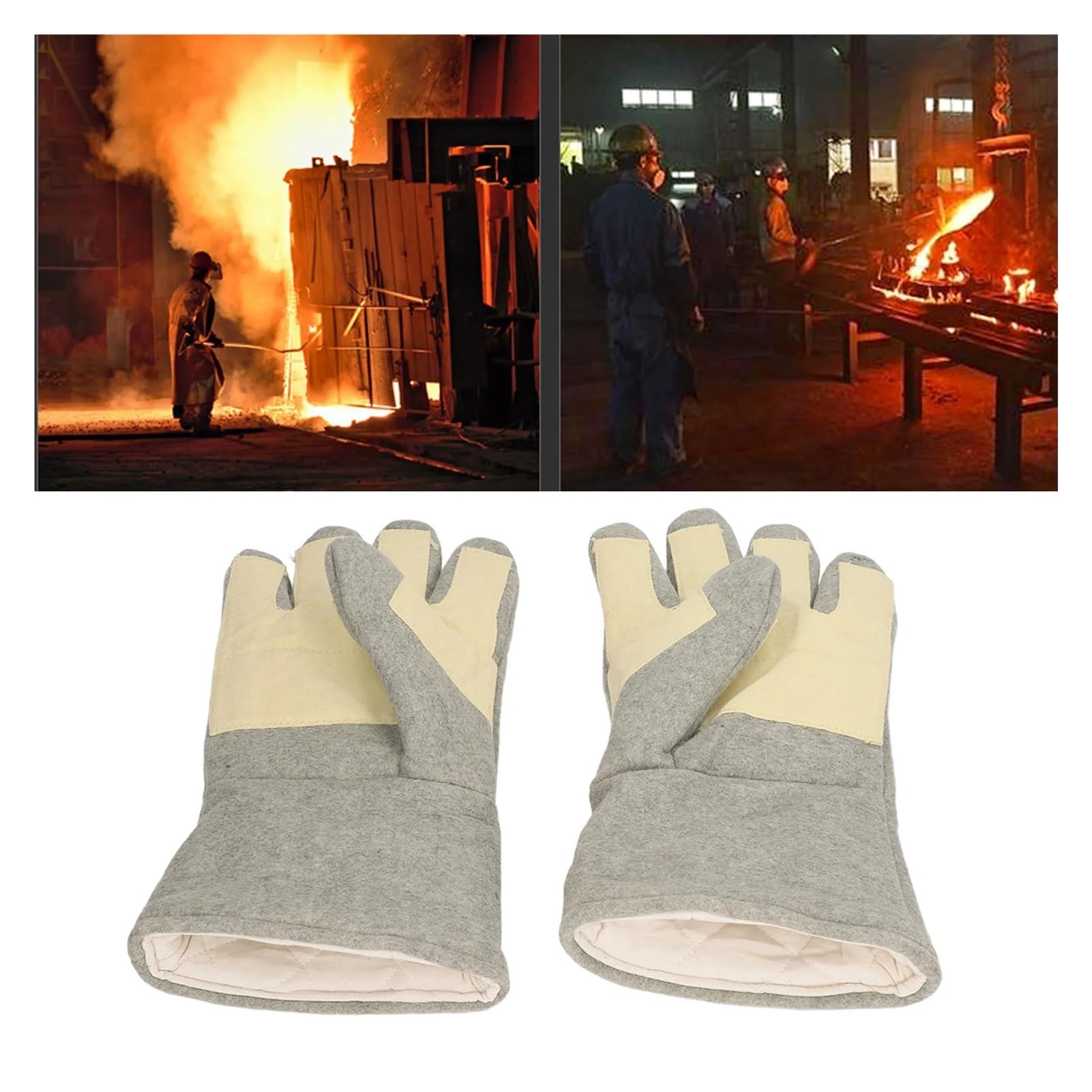 ZK30 1 Pair Heat Resistant Gloves Separate Fingers Hot Proof Mitts Tool for Working Welding luvas de soudure