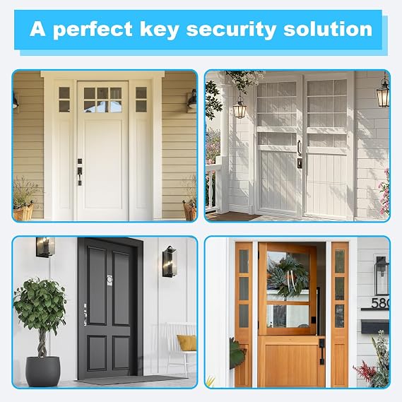 Key Safe Wall Mounted, Key Storage Lock Box, 4 Digit Combination Lockbox Aluminium Alloy Keys Box Wall mount Lock Box for Keys and Access Cards (Black)