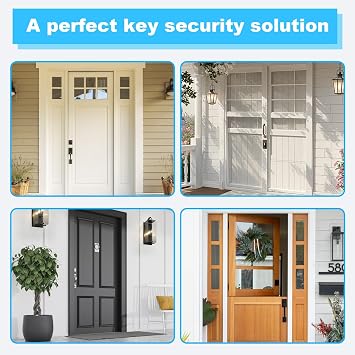 Key Safe Wall Mounted, Key Storage Lock Box, 4 Digit Combination Lockbox Aluminium Alloy Keys Box Wall mount Lock Box for Keys and Access Cards (Black)