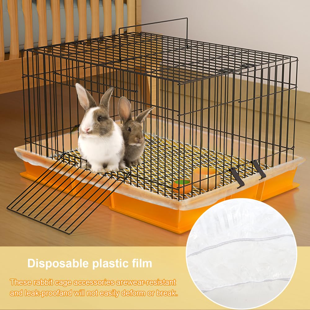 TCOTBE 40 bandejas desechables de plástico para mascotas, cubierta de papel higiénico, conejo, hámster, cubierta de película de inodoro para mascotas, forros de jaula para animales pequeños, forro