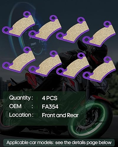 Miniatura 2 de SCITOO Pastillas de freno de fibra de carbono aptas para Polaris Ranger 400, 04-07 11-12 para Polaris Ranger 500, 14 para Polaris Ranger 570, 06-09