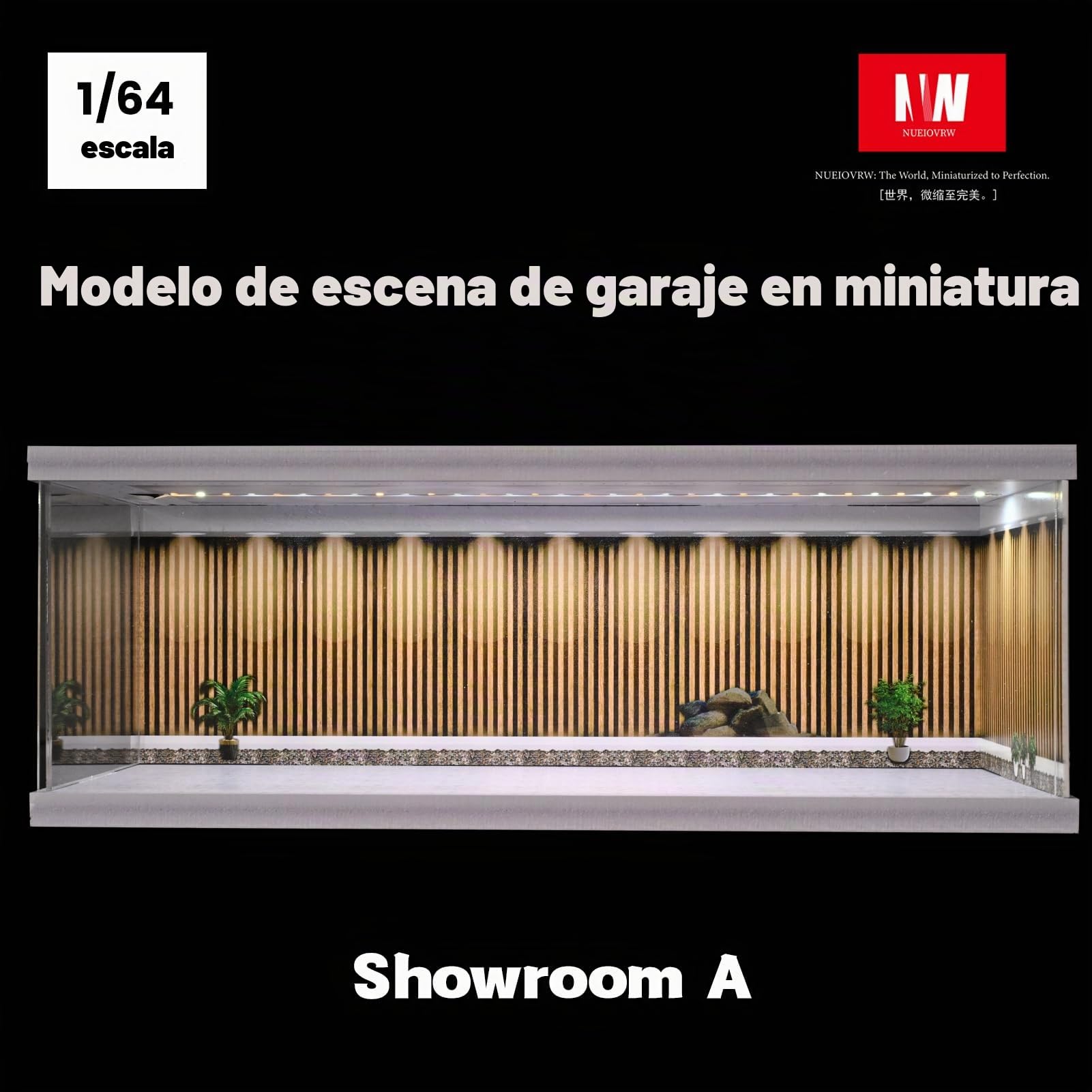 Modelo de garaje Diorama 1:64, iluminación LED tricolor, vitrina de exhibición de escena de estacionamiento, multicombinación, modelo de sala de exposición, almacenamiento de coches, caja de