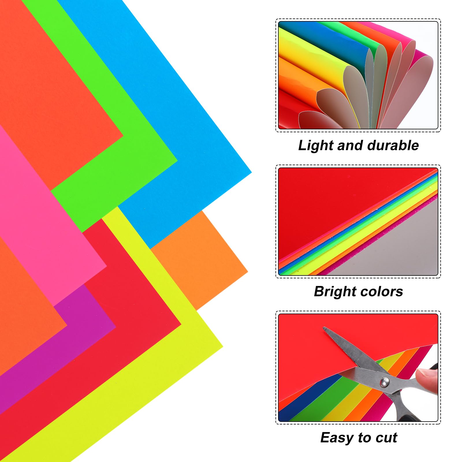 Sourcing Map Glow In The Dark Card 24 Sheets Blank Neon Card Stock 8"x11" 250gsm Fluorescent Blacklight Paper Printable For Party Dance Floor Ghost Supplies,Green