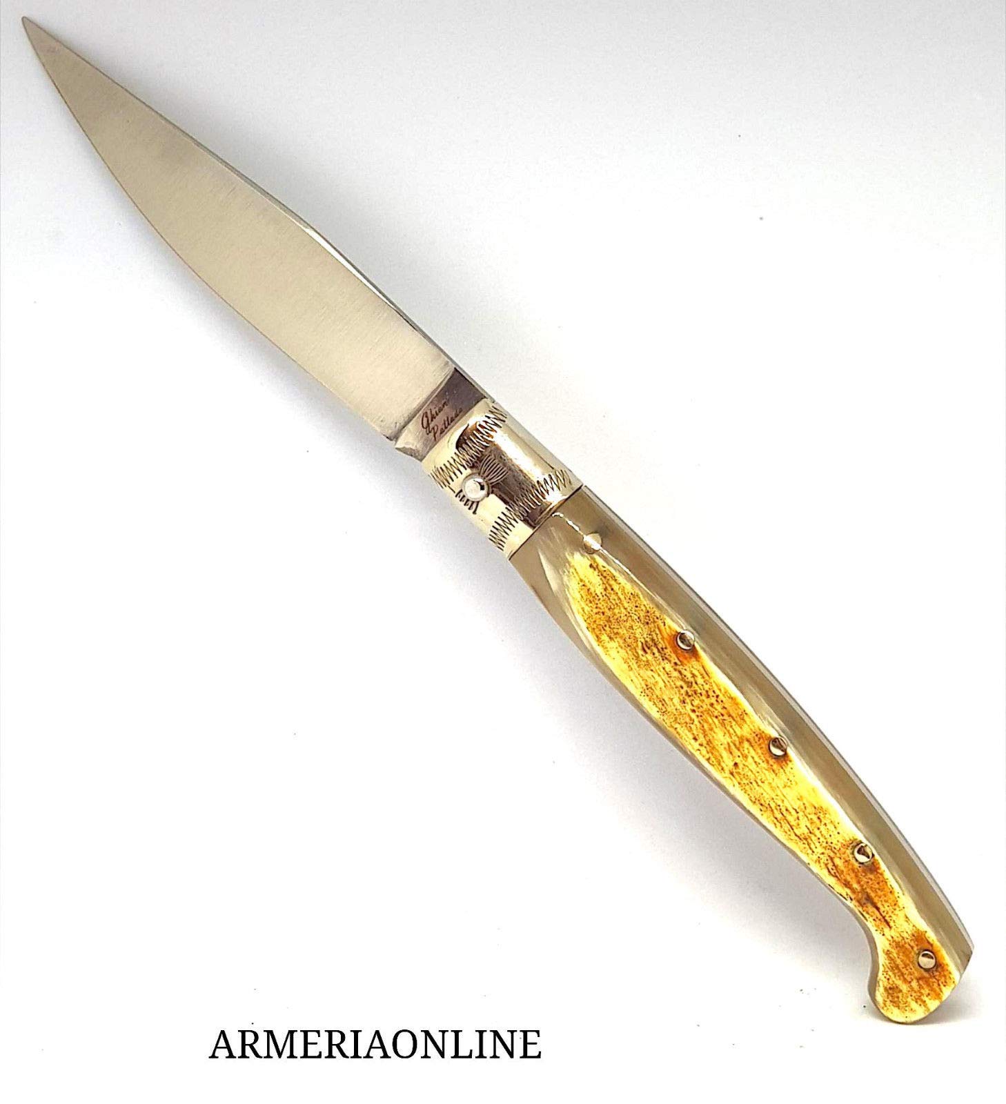 COLTELLO SARDO PATTADA ARTIGIANALE MANICO in CORNO COLLEZIONE TASCABILE da caccia 53187