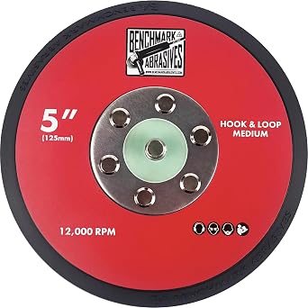 Benchmark Abrasives 5" Dual Action Random Orbital Sander Backing Pad for Hook and Loop Discs Used for Sanding Finishing Polishing Buffing Compatible with all DA Sanders