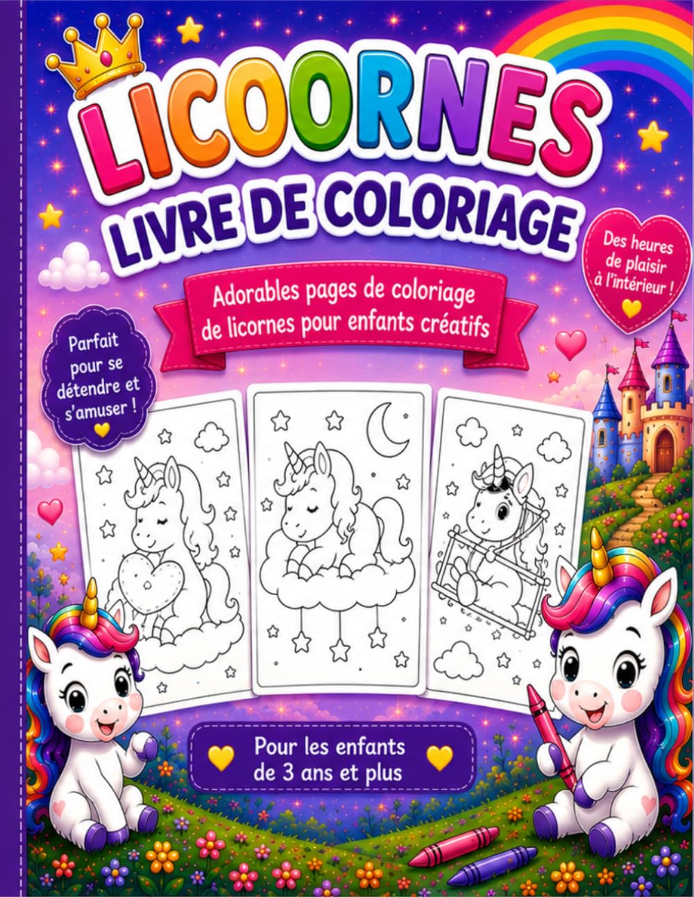 Licornes Livre de Coloriage: Adorables pages de coloriage de licornes pour enfants créatifs | Un livre magique et amusant pour les enfants de 3 ans et plus