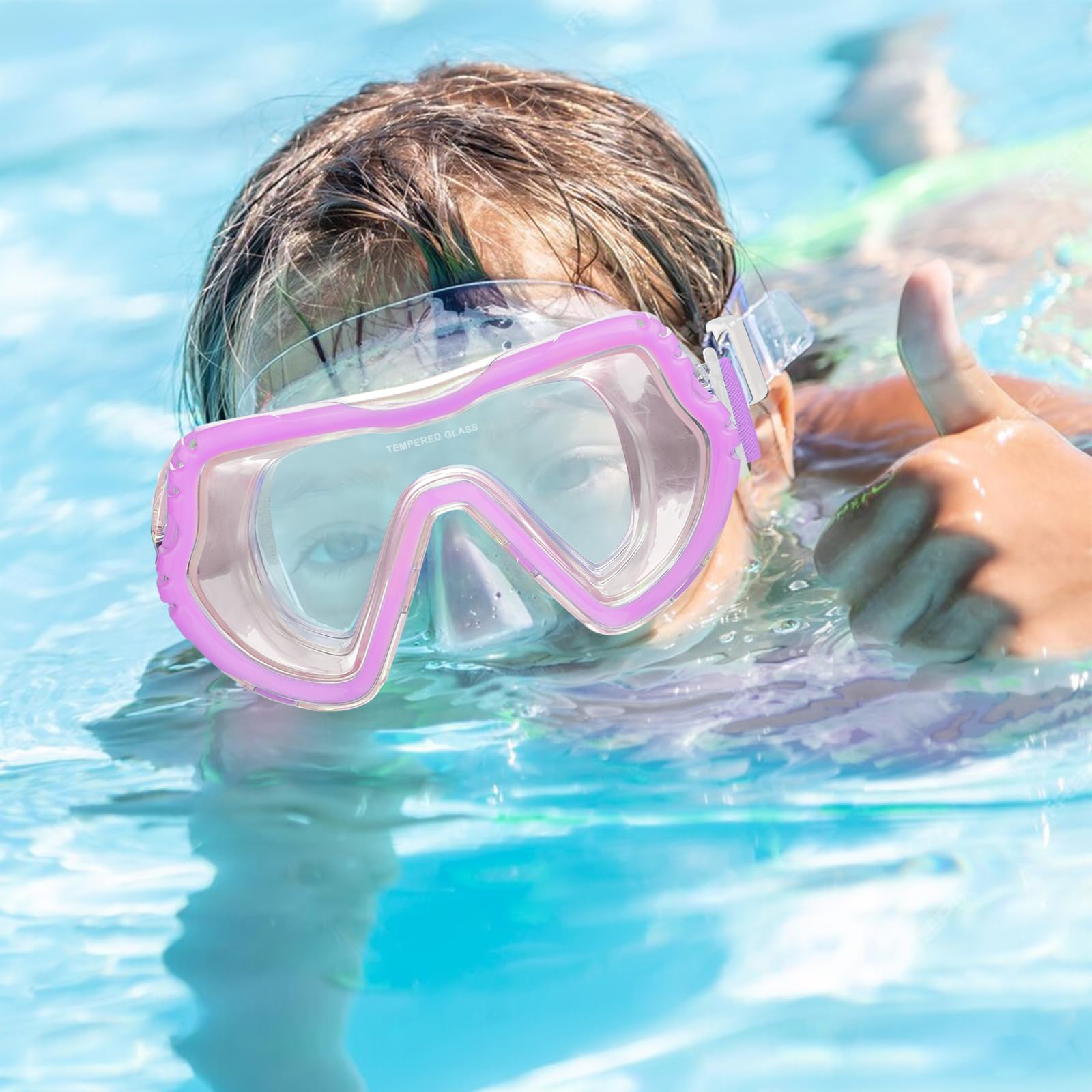 Pidgey Kids-Swim-Goggles With Nose Cover, Swimming Diving Mask Wide View Anti Fog Uv Shattered Lens Goggles Child 3 15 Pink